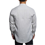 Einstein Linen Button Up Shirt // Gray (M)