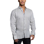 Einstein Linen Button Up Shirt // Gray (2XL)