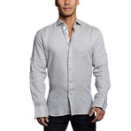 Einstein Linen Button Up Shirt // Gray (L)