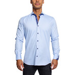 Einstein Interlocking Button Up Shirt // Blue (XL)