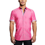 Galileo Silver Dot Button Up Shirt // Pink (M)