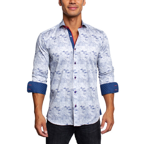 Einstein Building Blocks Button Up Shirt // Blue (S)