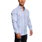 Fibonacci Honeycomb Button Up Shirt // Blue (L)