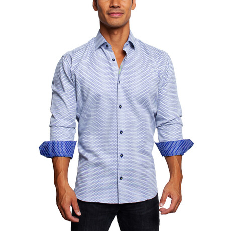 Fibonacci Honeycomb Button Up Shirt // Blue (S)