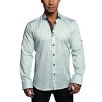 Class Tetris Button Up Shirt // Green (L)