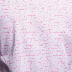 Class Tetris Button Up Shirt // Pink (M)