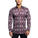 Fibonacci Paisley Button Up Shirt // Red (3XL)