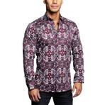 Fibonacci Paisley Button Up Shirt // Red (S)