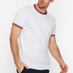 Striped Collar T-Shirt // White (S)