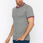 Striped Collar T-Shirt // Gray (2XL)