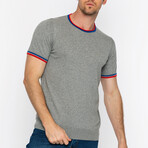 Striped Collar T-Shirt // Gray (2XL)