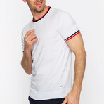 Striped Collar T-Shirt // White (S)