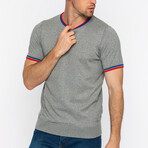 Striped Collar T-Shirt // Gray (2XL)