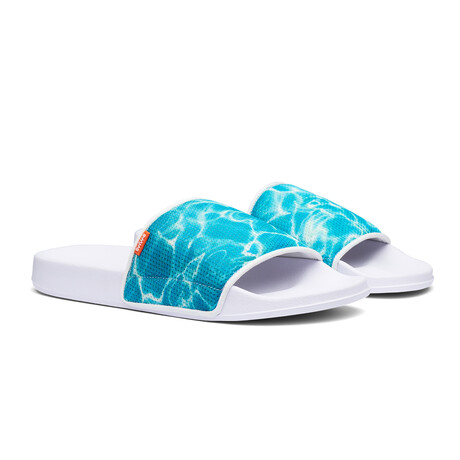 Lounge Pool Sandal // Aqua + White (US: 10)