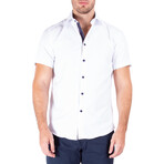 Plain Short Sleeve Button Up Shirt // White (2XL)