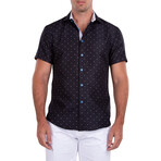 Milan Short Sleeve Button Up Shirt // Black (M)