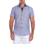 Geometric Short Sleeve Button Up Shirt // White (S)