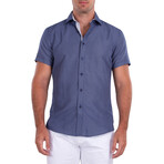 Canne Short Sleeve Button Up Shirt // Navy (S)