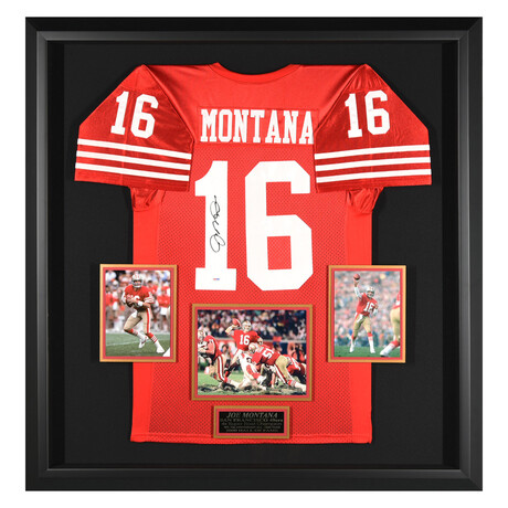 Joe Montana Signed Jersey // Framed Display