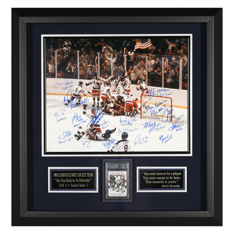 Miracle on Ice // Team USA // Framed Signed Photo + Trading Cards