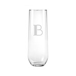 Stemless Flutes // Set of 4 // Hudson Monogram (A)