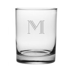 Double On The Rocks Glasses // Set of 4 // Hudson Monogram (A)