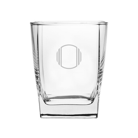 Sterling Double Old Fashioned Glasses // Set of 4 // Hudson Monogram (A)