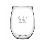 Stemless Wine Glasses // Set of 4 // Hudson Monogram (A)