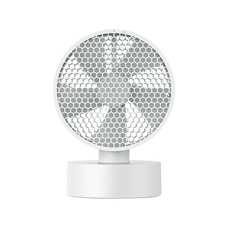 Honeycomb Faced Oscillating Desk Fan // White