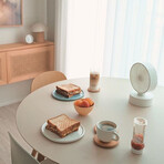 Honeycomb Faced Oscillating Desk Fan // White