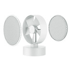 Honeycomb Faced Oscillating Desk Fan // White