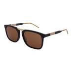 Men's GG0842S-001 Square Sunglasses // Black + Brown