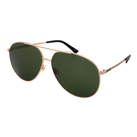 Men's GG0832S-002 Pilot Sunglasses // Gold + Green