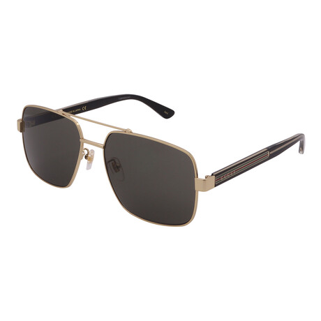 Men's GG0529S 001 Pilot Sunglasses // Gold + Black - Optical Exchange ...