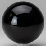 Genuine Polished Obsidian Sphere + Acrylic Display Stand