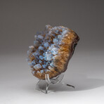 Genuine Calcite Over Citrine Crystal Cluster Heart + Acrylic Display Stand // V1