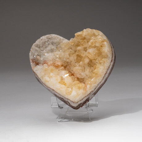 Genuine Lemon Quartz Crystal Cluster Heart