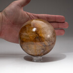 Genuine Polished Citrine Sphere + Acrylic Display Stand