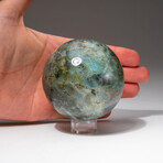 Genuine Polished Labradorite Sphere + Acrylic Display Stand // V1