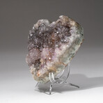 Genuine Quartz Crystal Cluster Heart + Acrylic Display Stand // V2