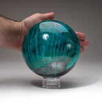 Giant Genuine Polished Gemmy Chrysocolla Sphere + Acrylic Display Stand // V4