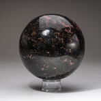 Imperial Rhodonite Sphere + Acrylic Display Stand // Large