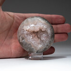 Quartz Agate Geode Sphere + Acrylic Display Stand // V1