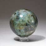 Genuine Polished Labradorite Sphere + Acrylic Display Stand // V1