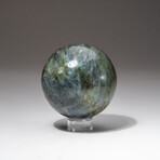 Genuine Polished Labradorite Sphere + Acrylic Display Stand // V2