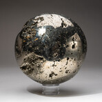 Giant Pyrite Sphere + Acrylic Display Stand