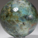 Genuine Polished Labradorite Sphere + Acrylic Display Stand // V1