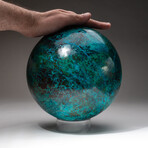 Giant Museum Quality Chrysocolla Sphere + Acrylic Display Stand