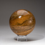 Genuine Polished Ocean Jasper Sphere + Acrylic Display Stand