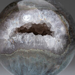 Quartz Agate Geode Sphere + Acrylic Display Stand // V3